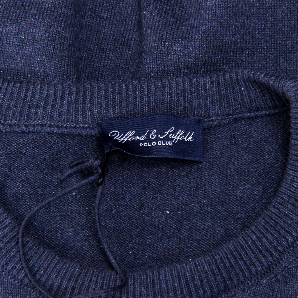 Maglione da uomo Ufford & Suffolk Polo Club a maniche lunghe con scollo rotondo PULLRUS100 BLU SCURO