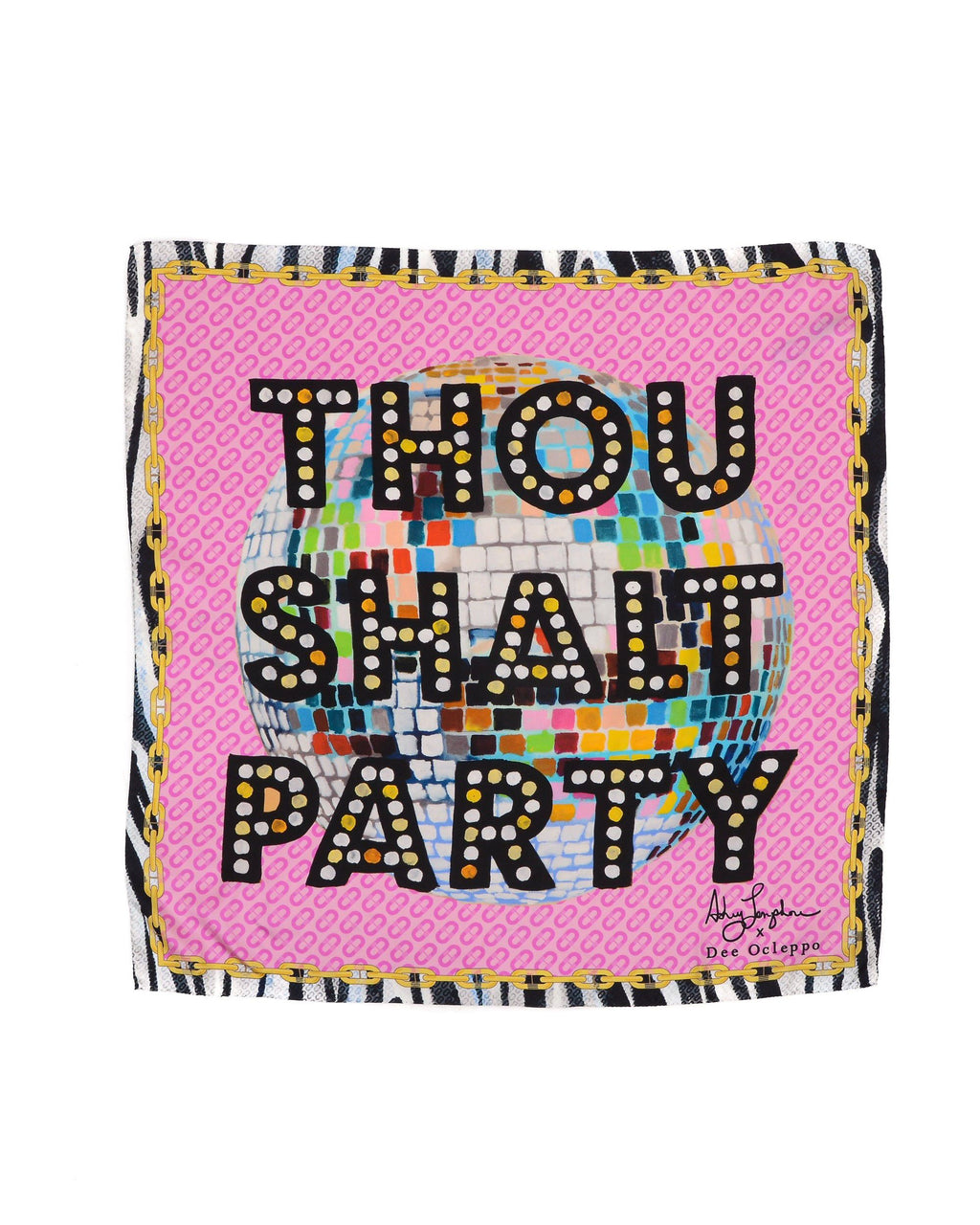 Sciarpa di seta Dee X Ashley Longshore Thou Shalt Party