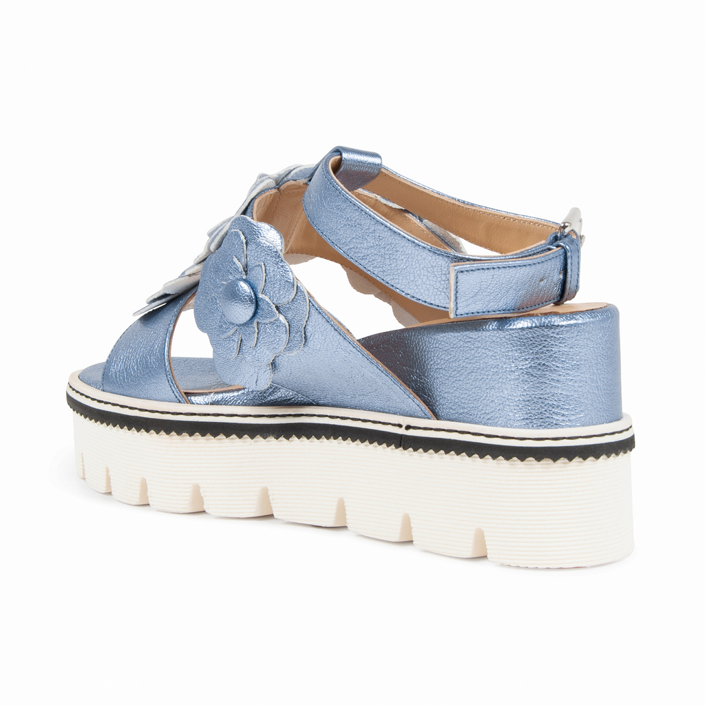 Sandalo Donna V1969 Italia Platform Azzurro B3042DO CAPRA VETREX LAM AZZURRO