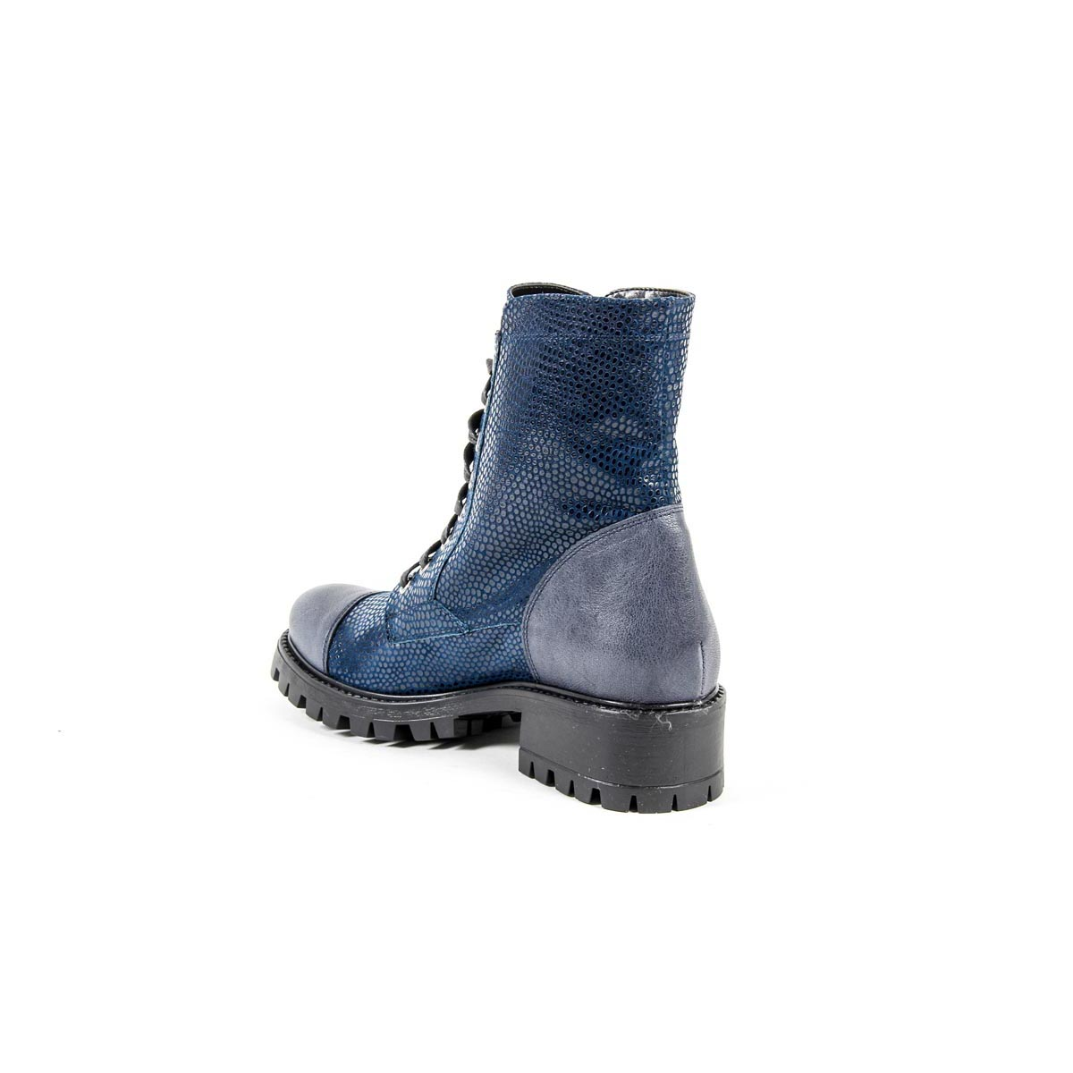 Stivale corto da donna V 1969 Italia B1476 VITELLO + PIETRA BLU