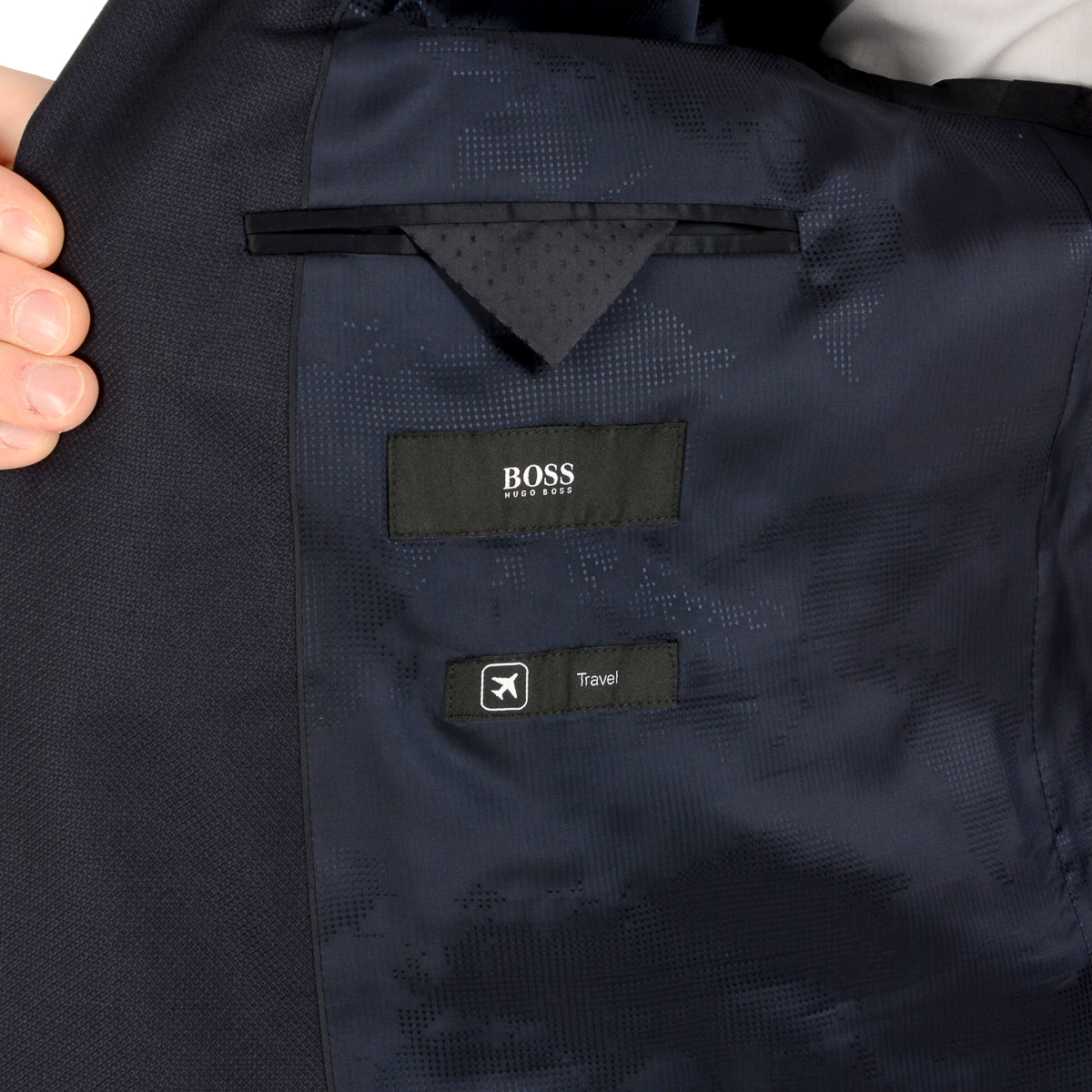 Giacca da uomo Hugo Boss a maniche lunghe blu scuro JET