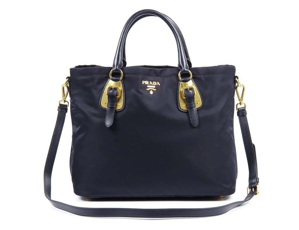 Borsa tote Prada BN1902 Blu Tessuto Soft Calf