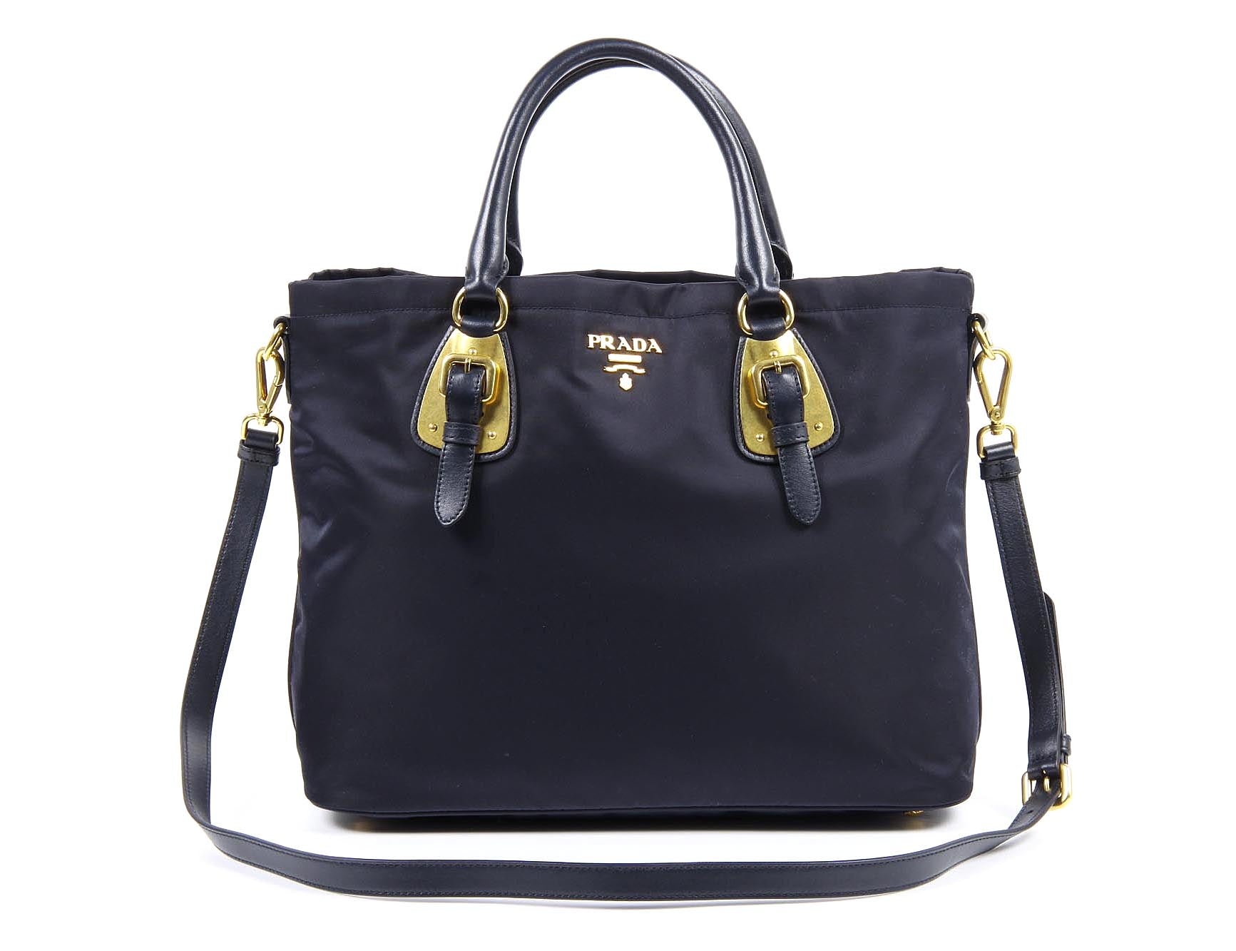 Borsa tote Prada BN1902 Blu Tessuto Soft Calf