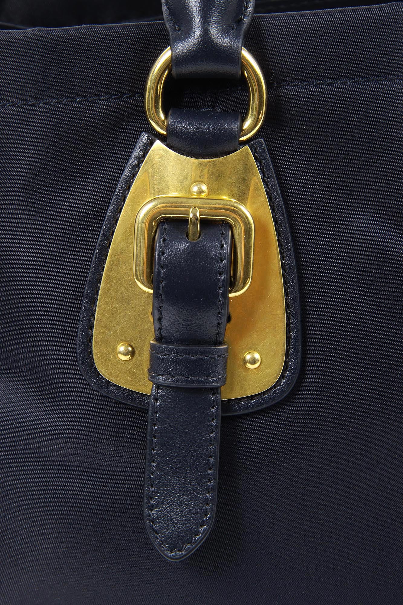Borsa tote Prada BN1902 Blu Tessuto Soft Calf