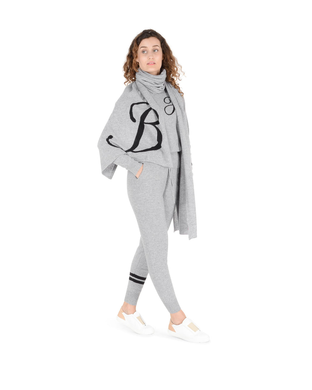 Sciarpa monogrammata Dee Ocleppo DEAN VILLAGE GREY B