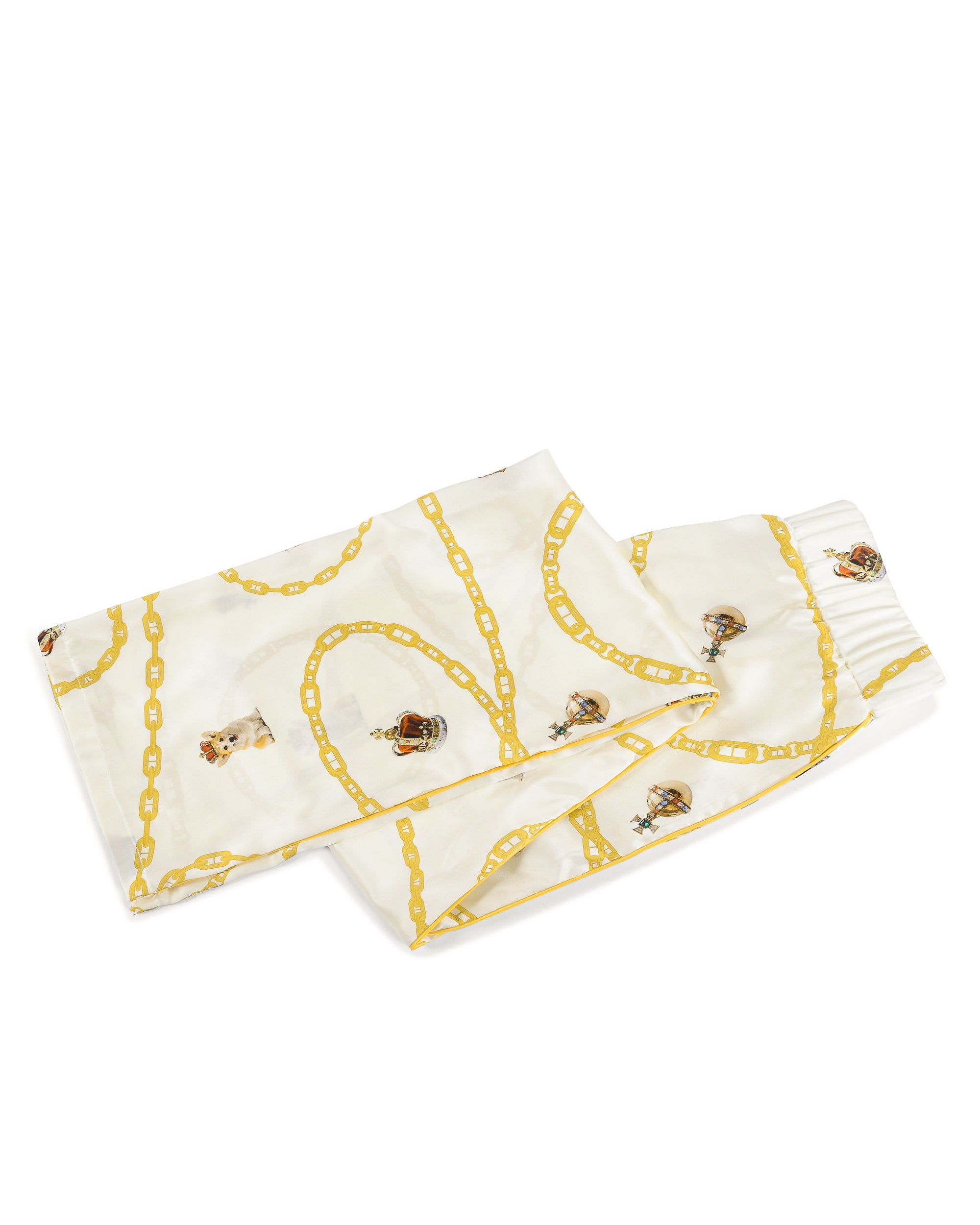 Pigiama in seta Queen's Jubilee - Crema