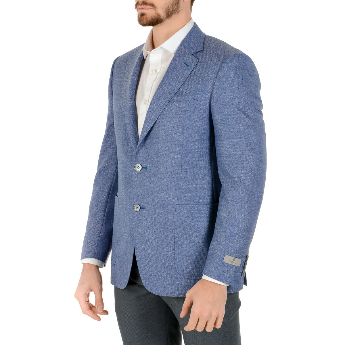 Giacca uomo Canali maniche lunghe azzurro