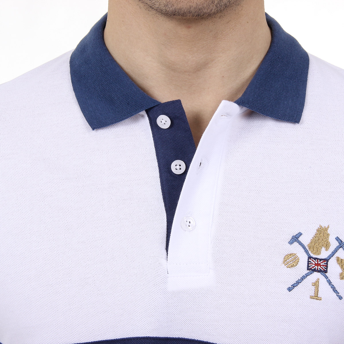 Polo da uomo a maniche corte Ufford & Suffolk Polo Club US002 BIANCO