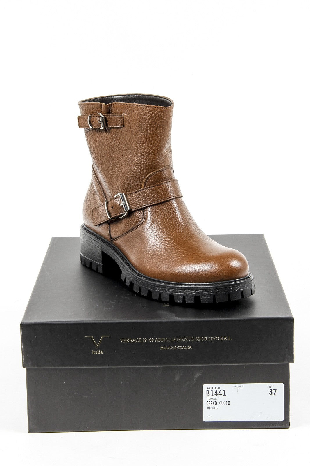 Stivaletto corto da donna V 1969 Italia B1441 CERVO CUOIO