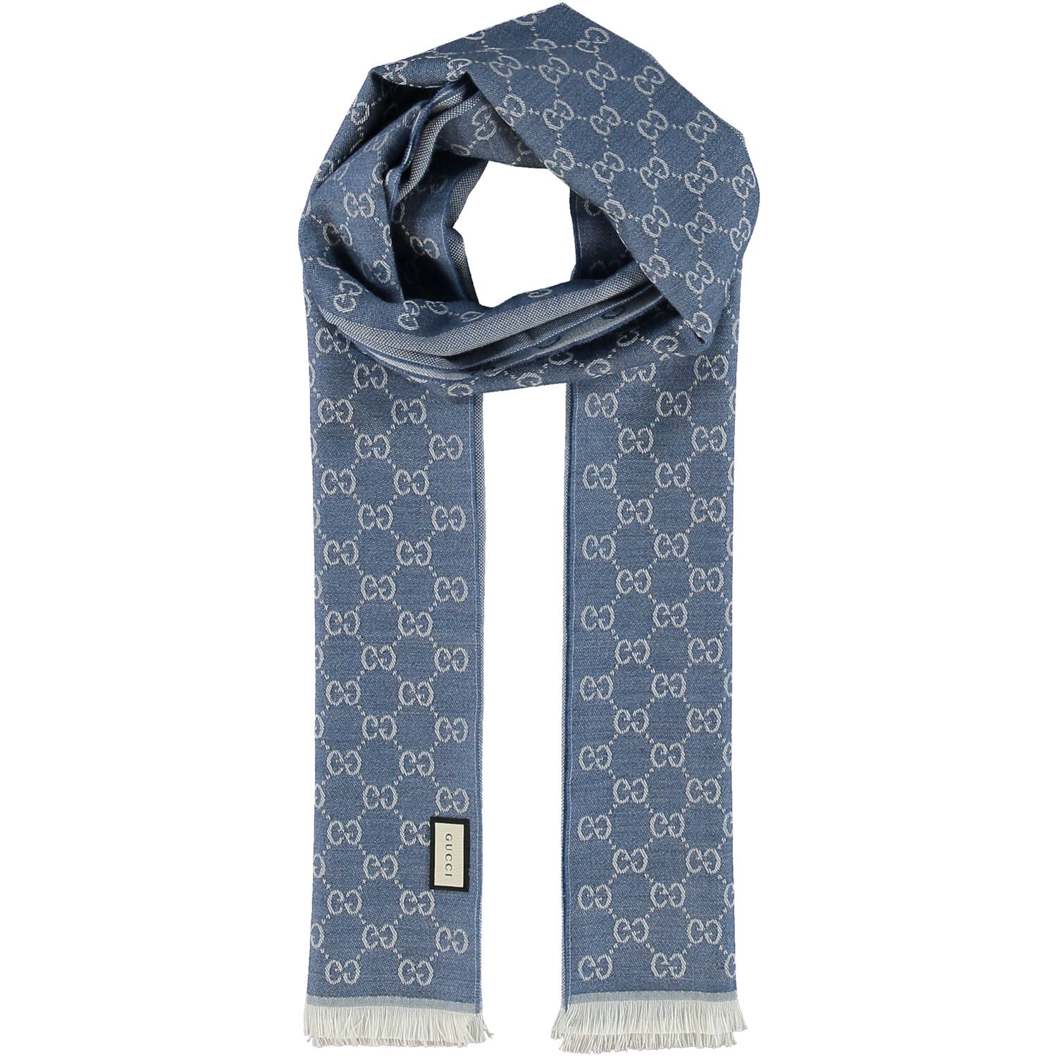 Gucci sciarpa uomo 40x180 azzurro