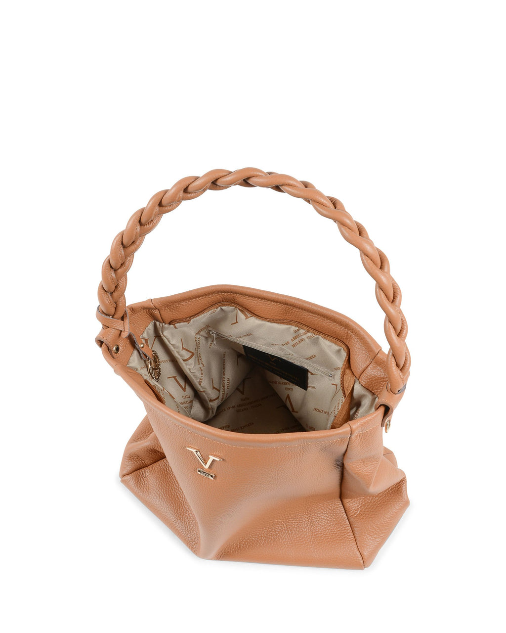 Borsa da donna V Italia Marrone chiaro VE1633 DOLLARO CUOIO
