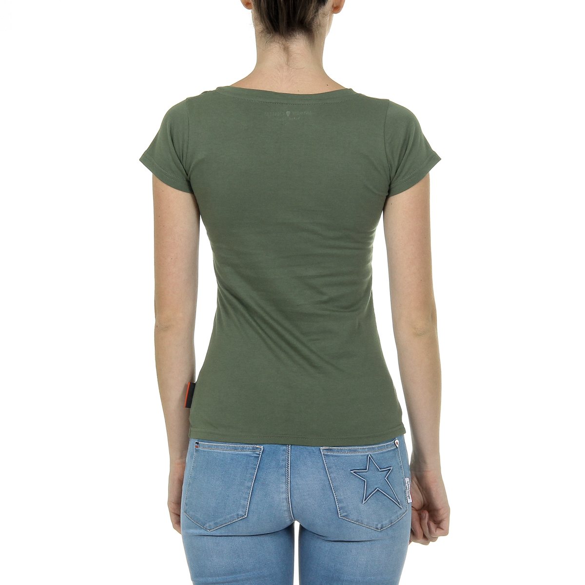 Andrew Charles T-shirt da donna a maniche corte con scollo a V verde TAPIWA