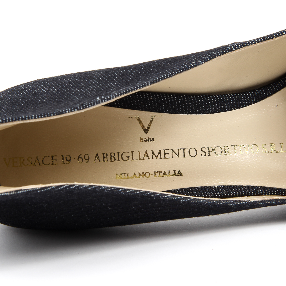 V 1969 Italia Womens Pump Open Toe Black STELLA