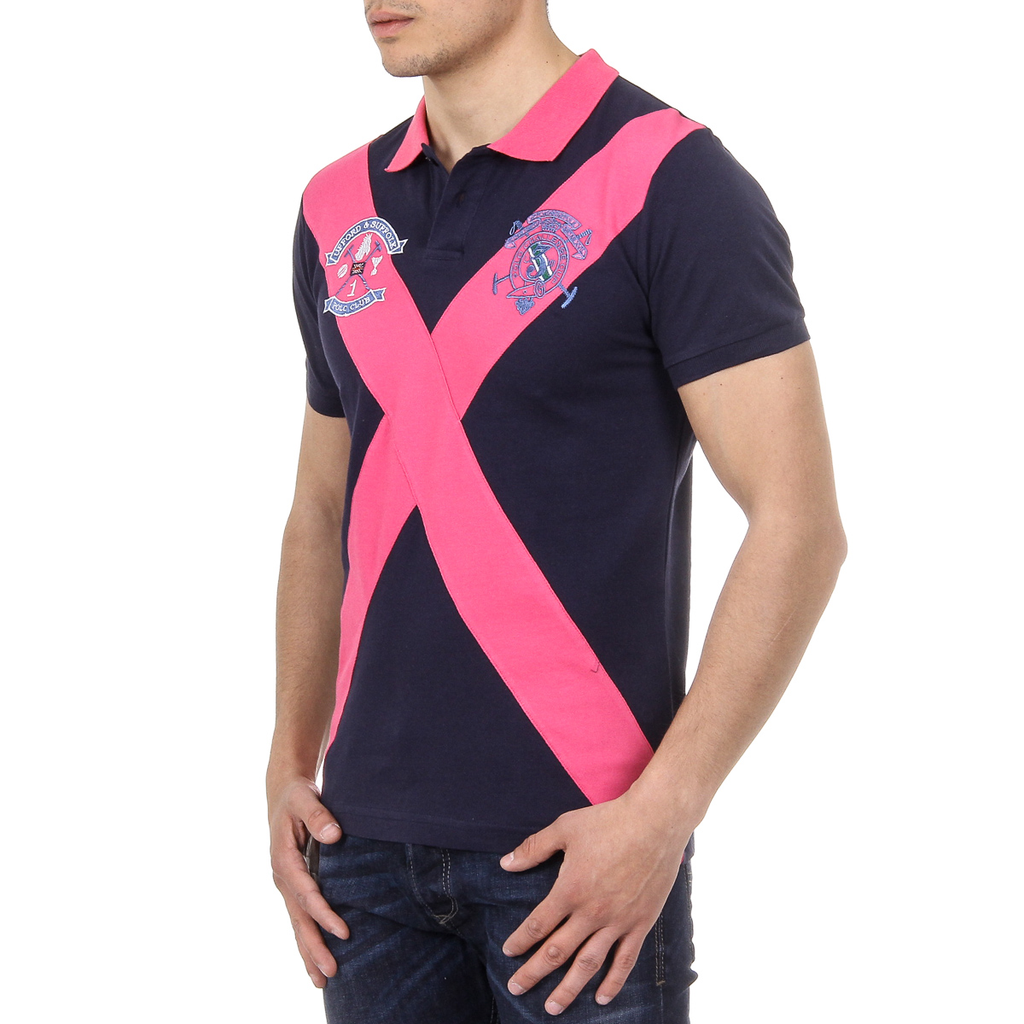 Polo da uomo a maniche corte Ufford & Suffolk Polo Club US003 INDIGO