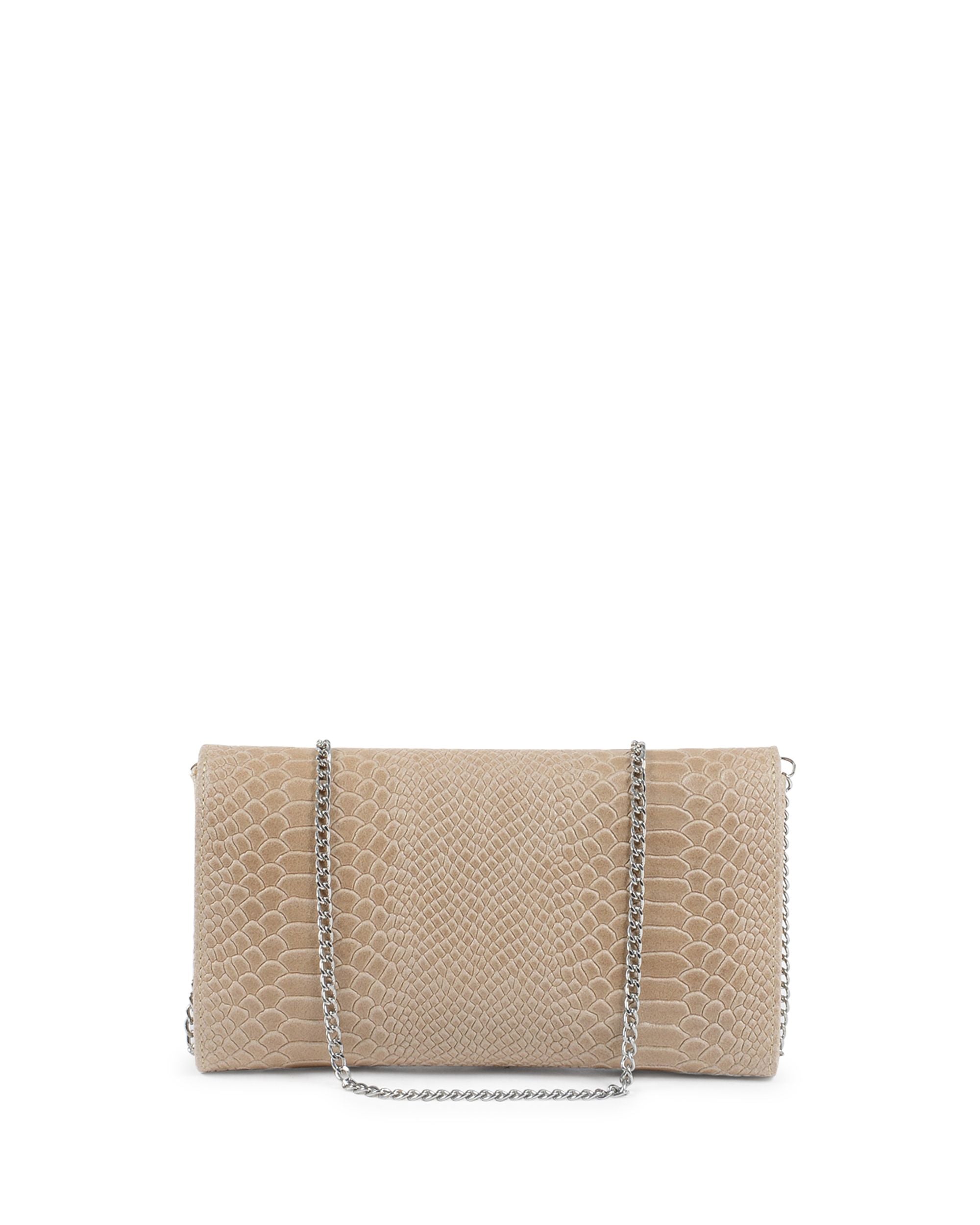 Borsa A Spalla Donna V Italia Tortora V1513 PITONE STAMPATO TAUPE