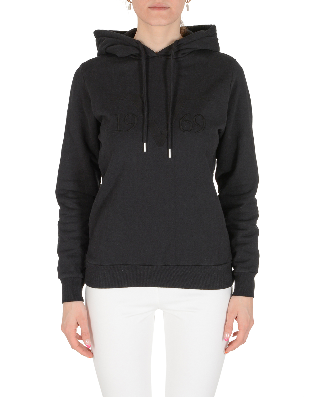 Felpa con cappuccio da donna 19V69 Italia nera BARBARA BLACK