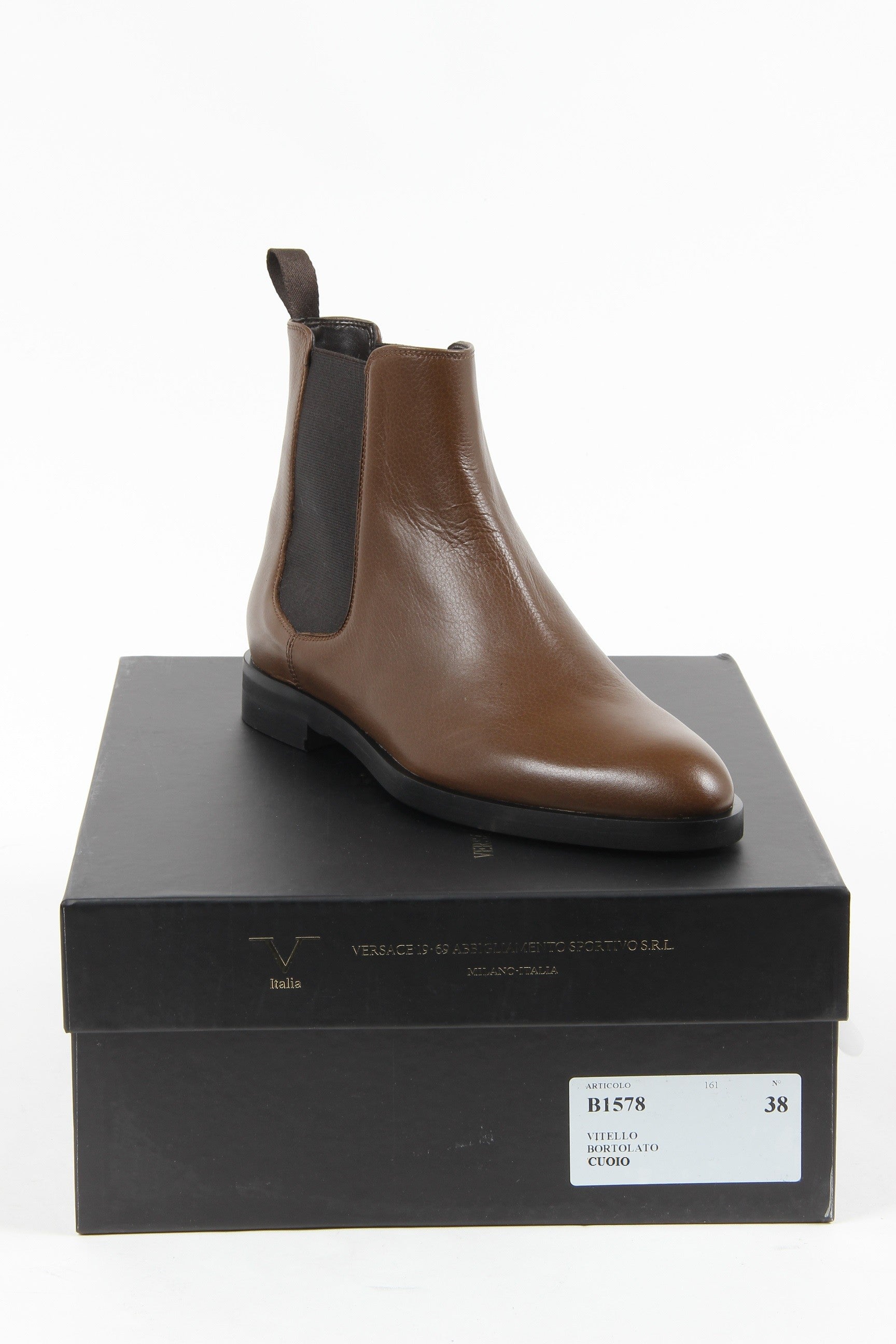 Stivaletto Donna V 1969 Italia B1578 VITELLO BOTTOLATO CUOIO