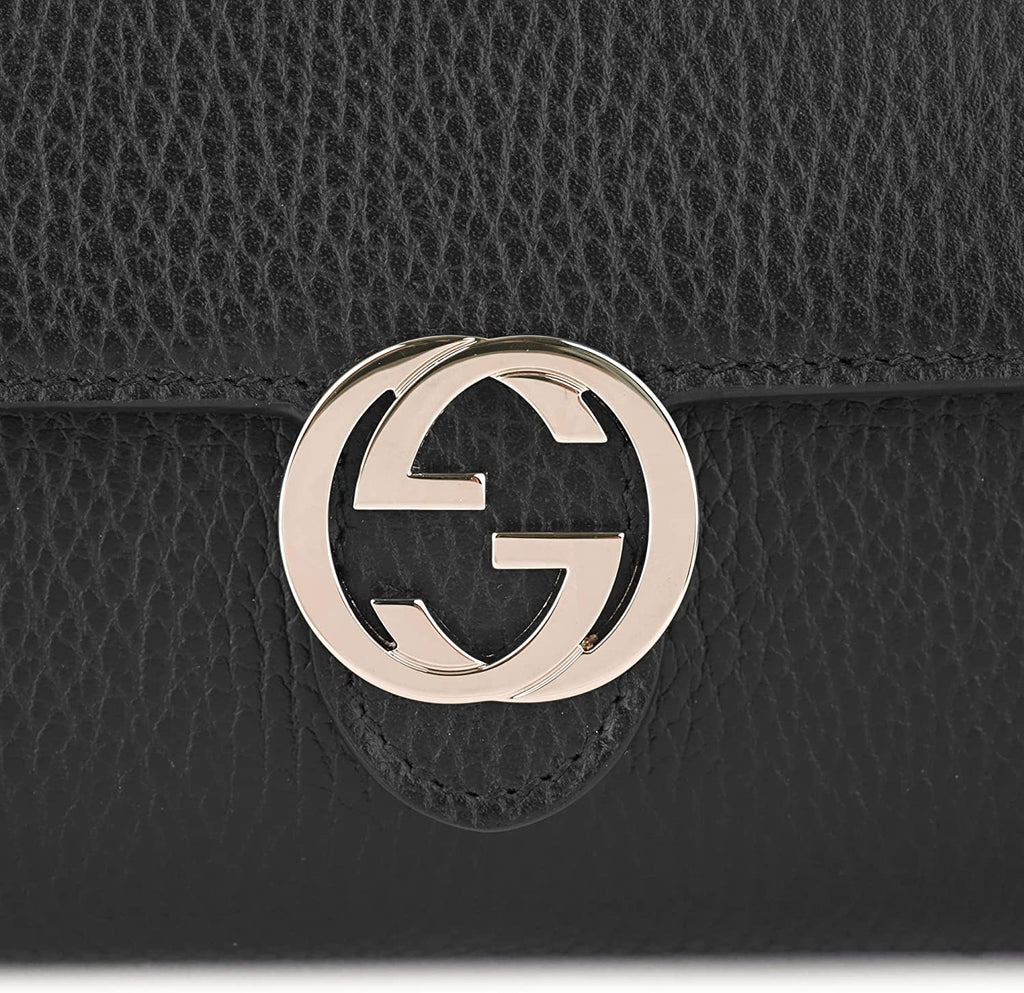 Portafoglio Gucci in pelle Interlocking nero