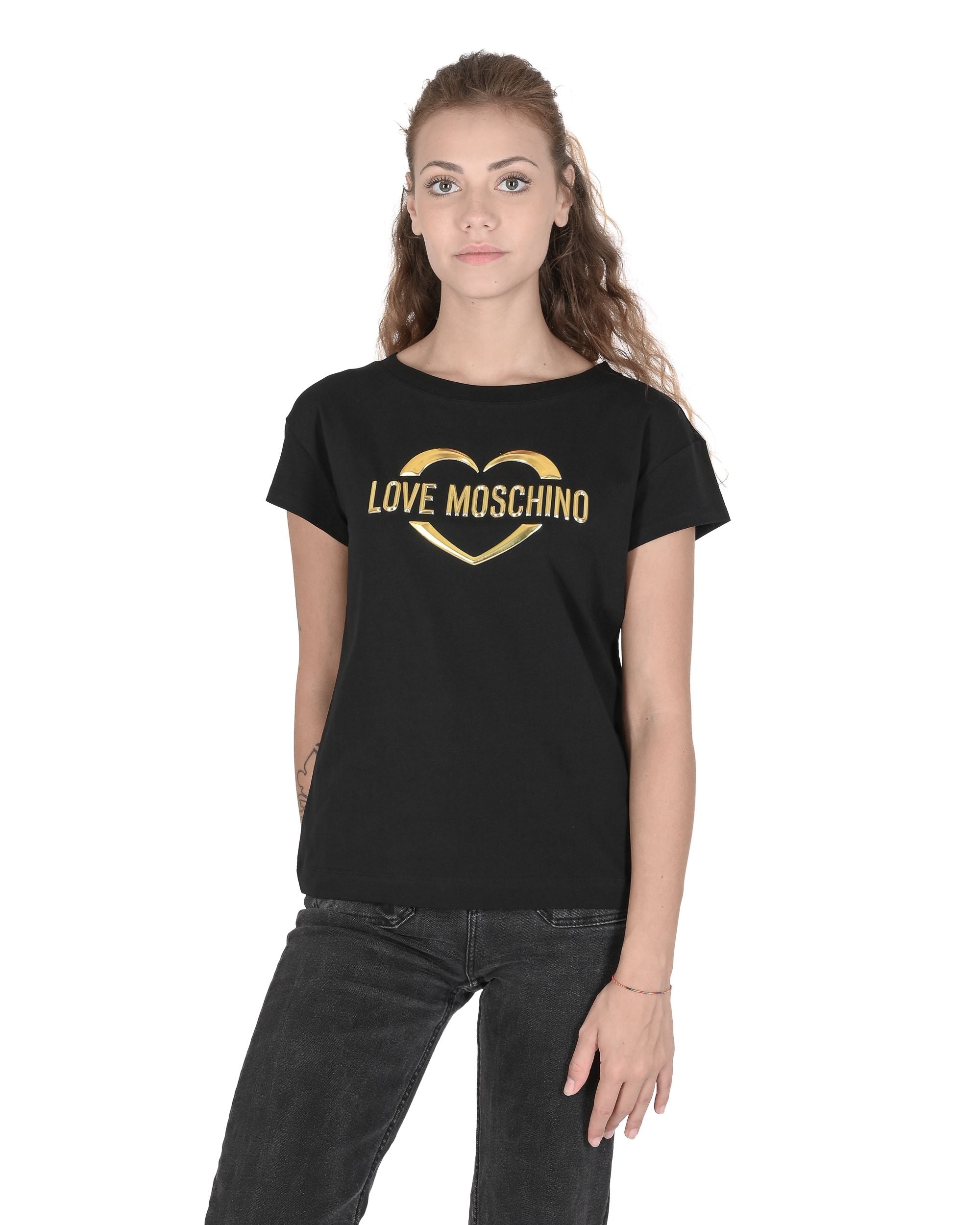 T-shirt da donna Love Moschino W 4 F30 2R E 1951 C74 NERO