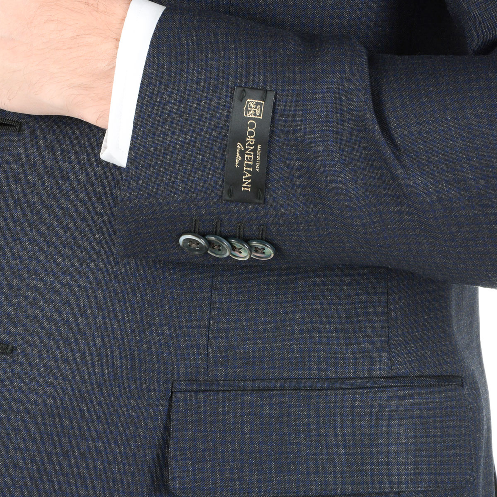 Abito da uomo Corneliani a maniche lunghe grigio scuro Super 110's