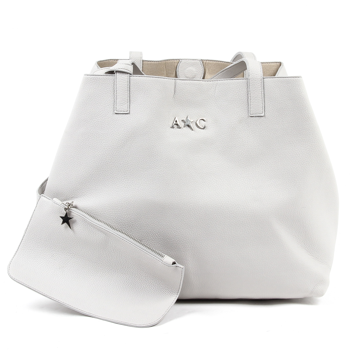 Borsa a mano da donna Andrew Charles grigio chiaro RACHEL