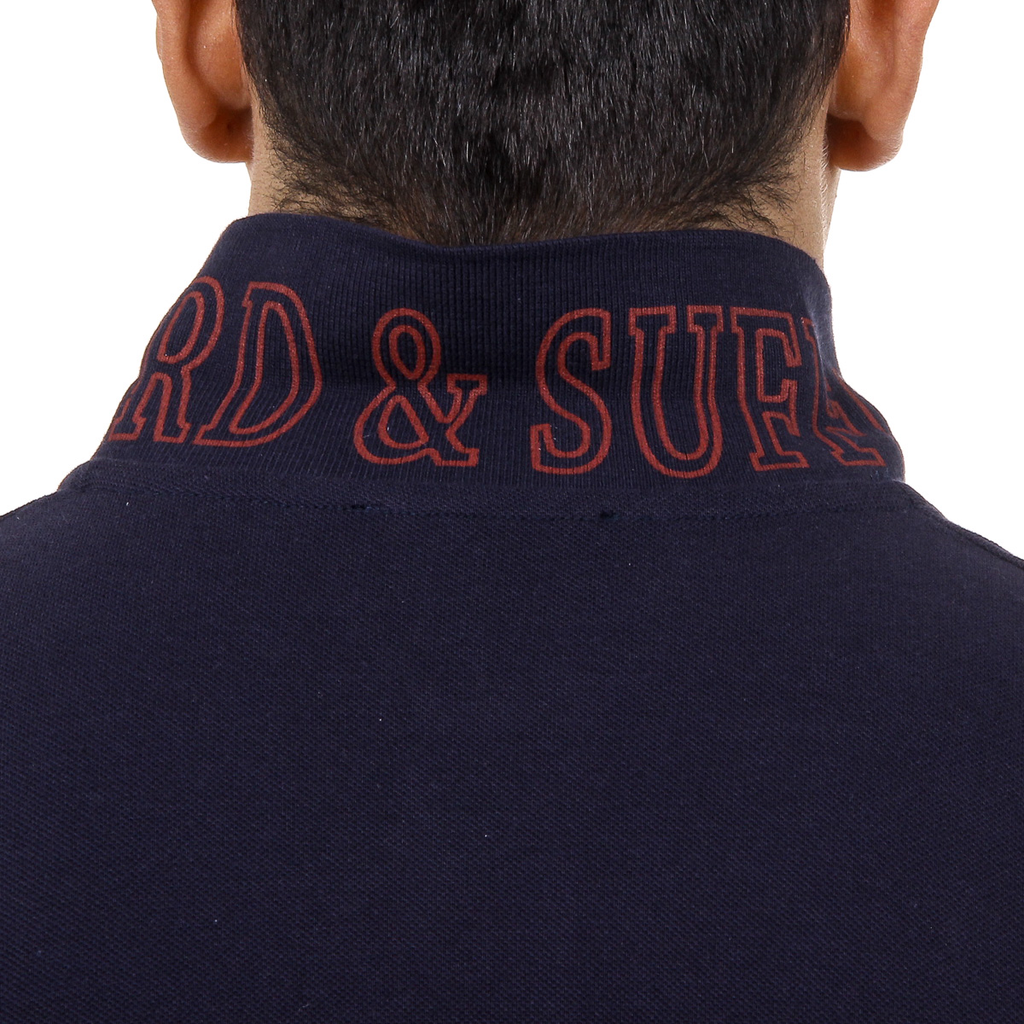 Polo da uomo a maniche corte Ufford & Suffolk Polo Club US005 BLU NAVY