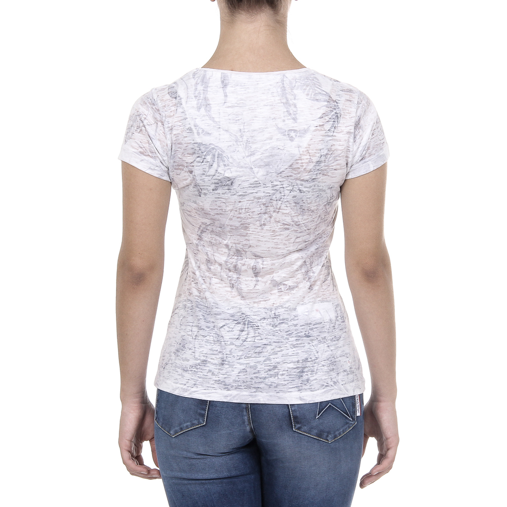 Andrew Charles T-shirt da donna a maniche corte con scollo a V bianca ALEXA