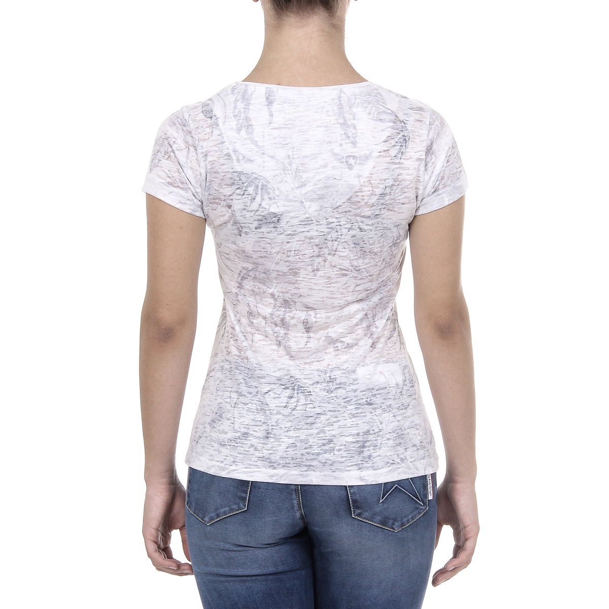 Andrew Charles T-shirt da donna a maniche corte con scollo a V bianca ALEXA