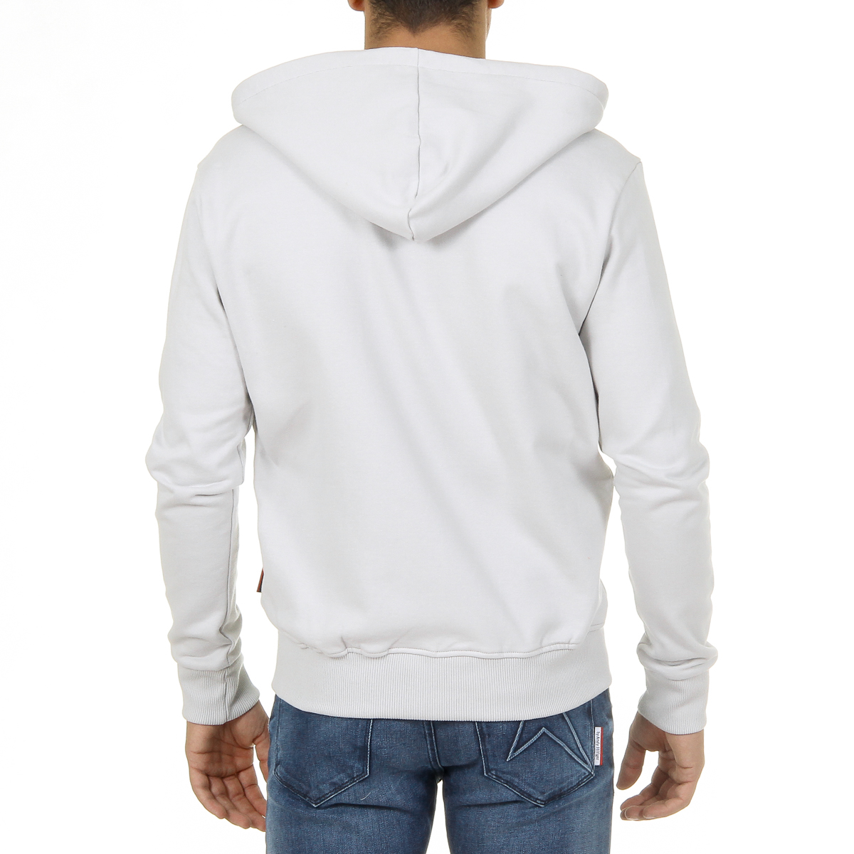 Felpa con cappuccio da uomo Andrew Charles con cerniera, maniche lunghe, scollo rotondo, grigio chiaro FELA