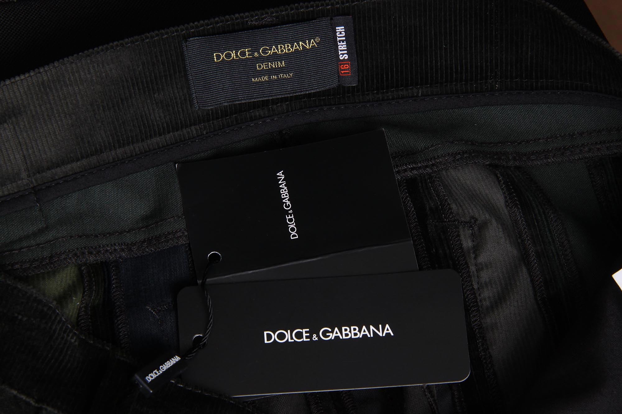 Pantaloni da uomo Dolce & Gabbana Stretch 16 Patchwork in velluto misto G4P4CX G9V40 S9000