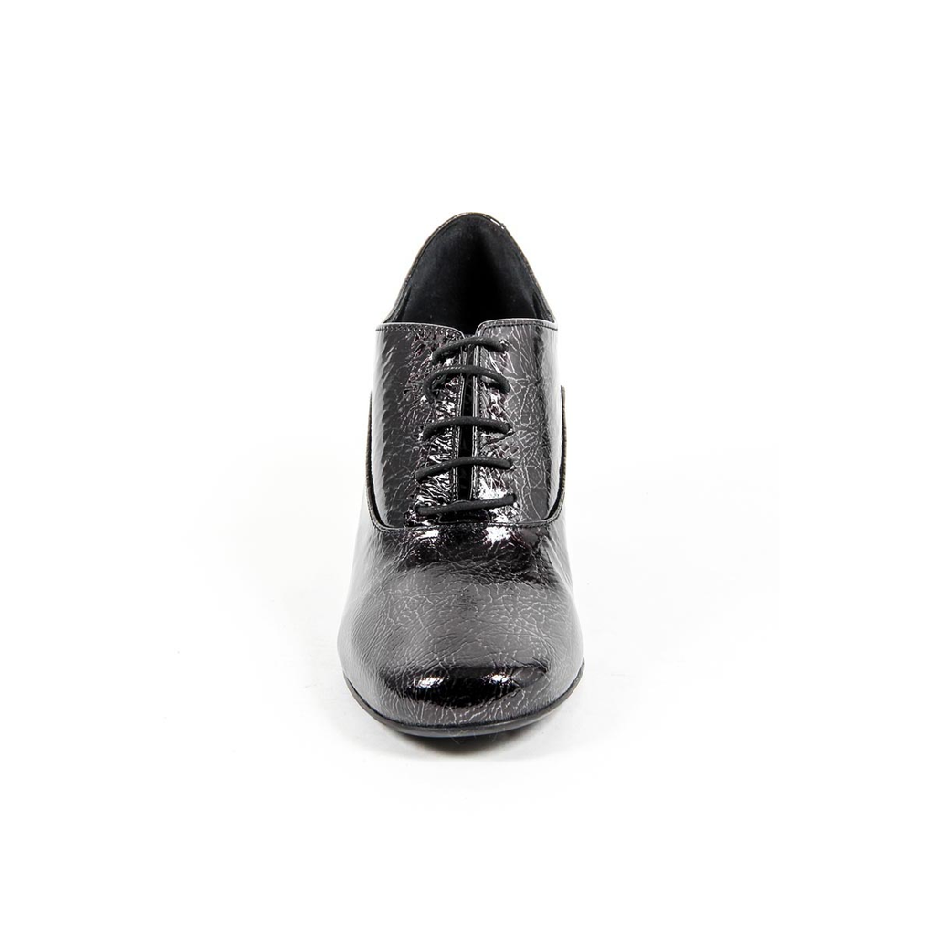 V 1969 Italia Scarpa Oxford con tacco da donna B2461 CRASH NERO