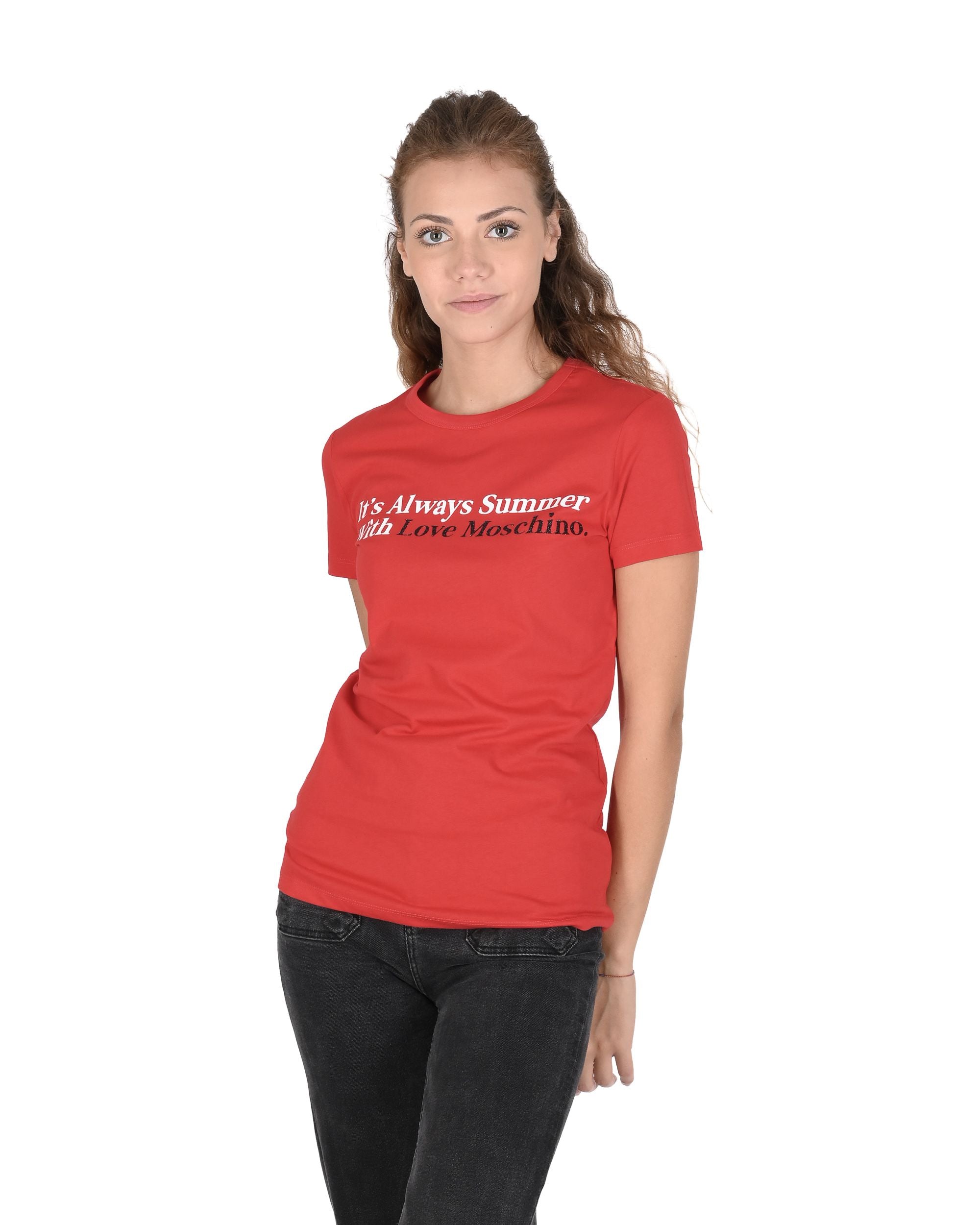 T-shirt da donna Love Moschino W 4 F73 2N M 3876 O97 ROSSO
