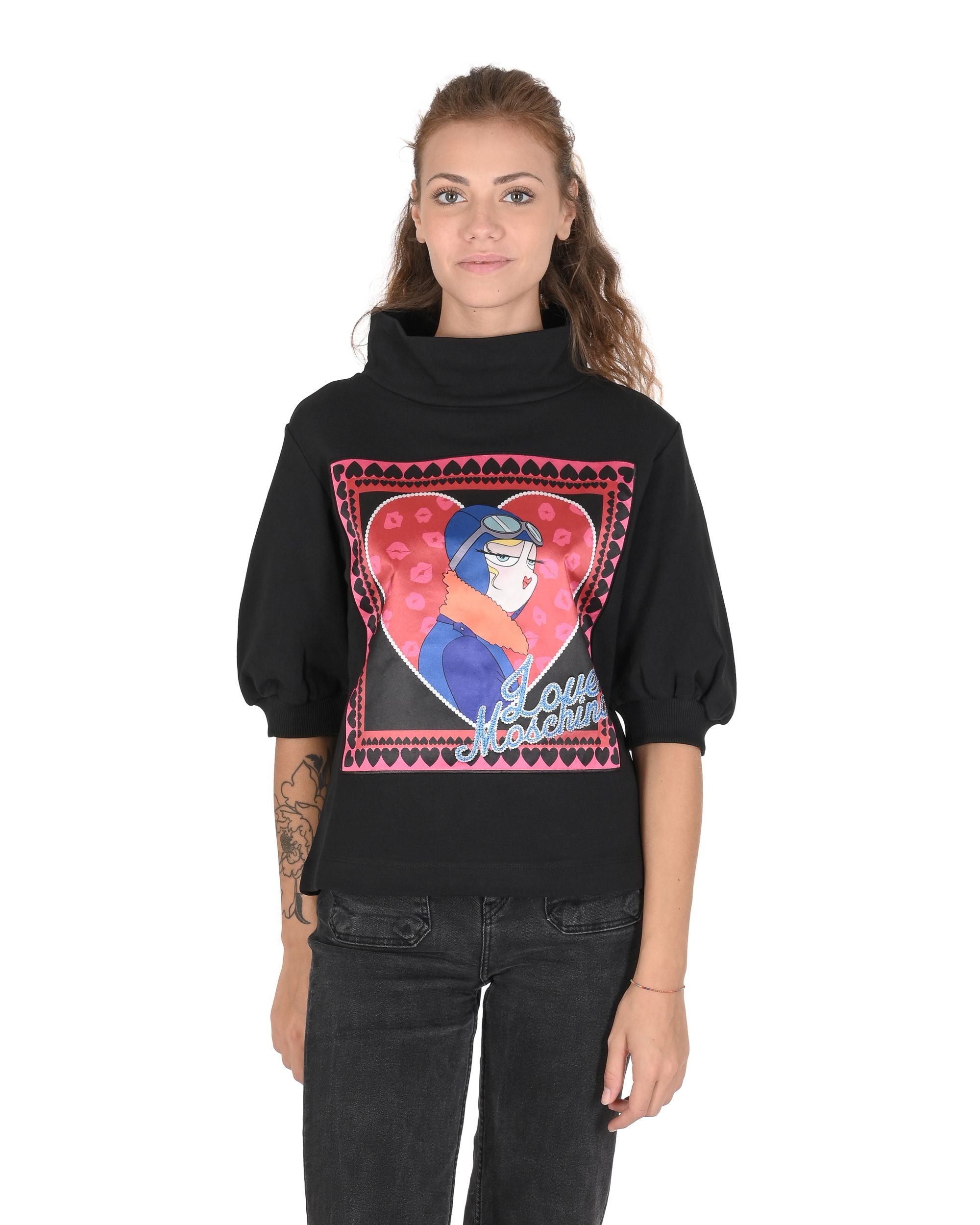 Felpa da donna Love Moschino W 6 375 01 M 4068 C74 NERO