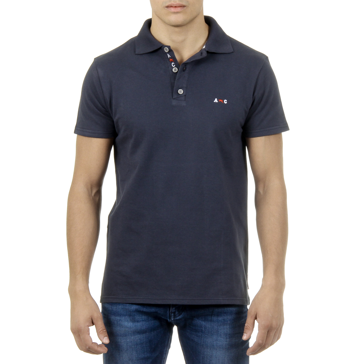 Andrew Charles Polo da uomo a maniche corte blu scuro SEFU