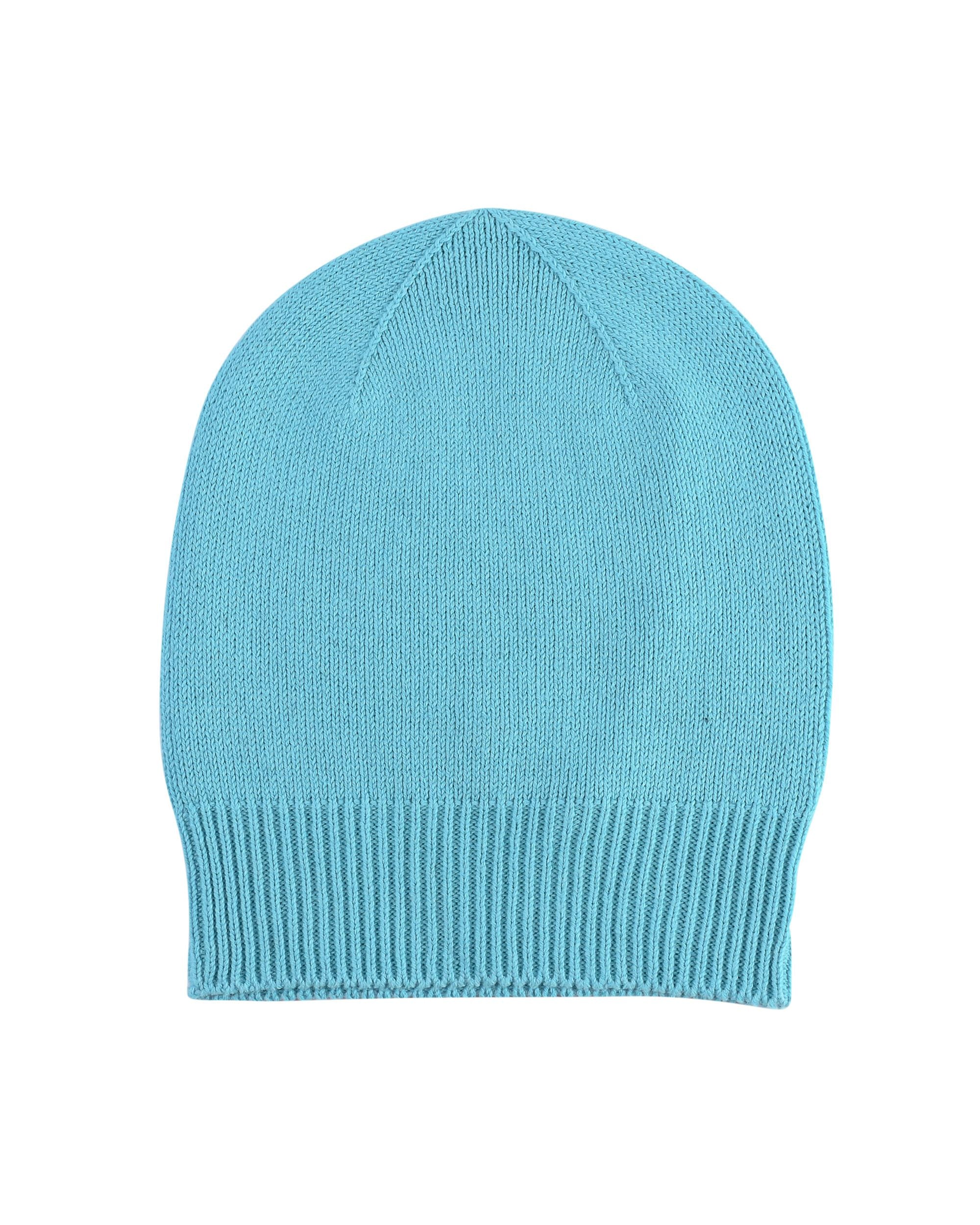 Berretto con risvolto da donna in cashmere Crown of Edinburgh COE 0048 TURCHESE
