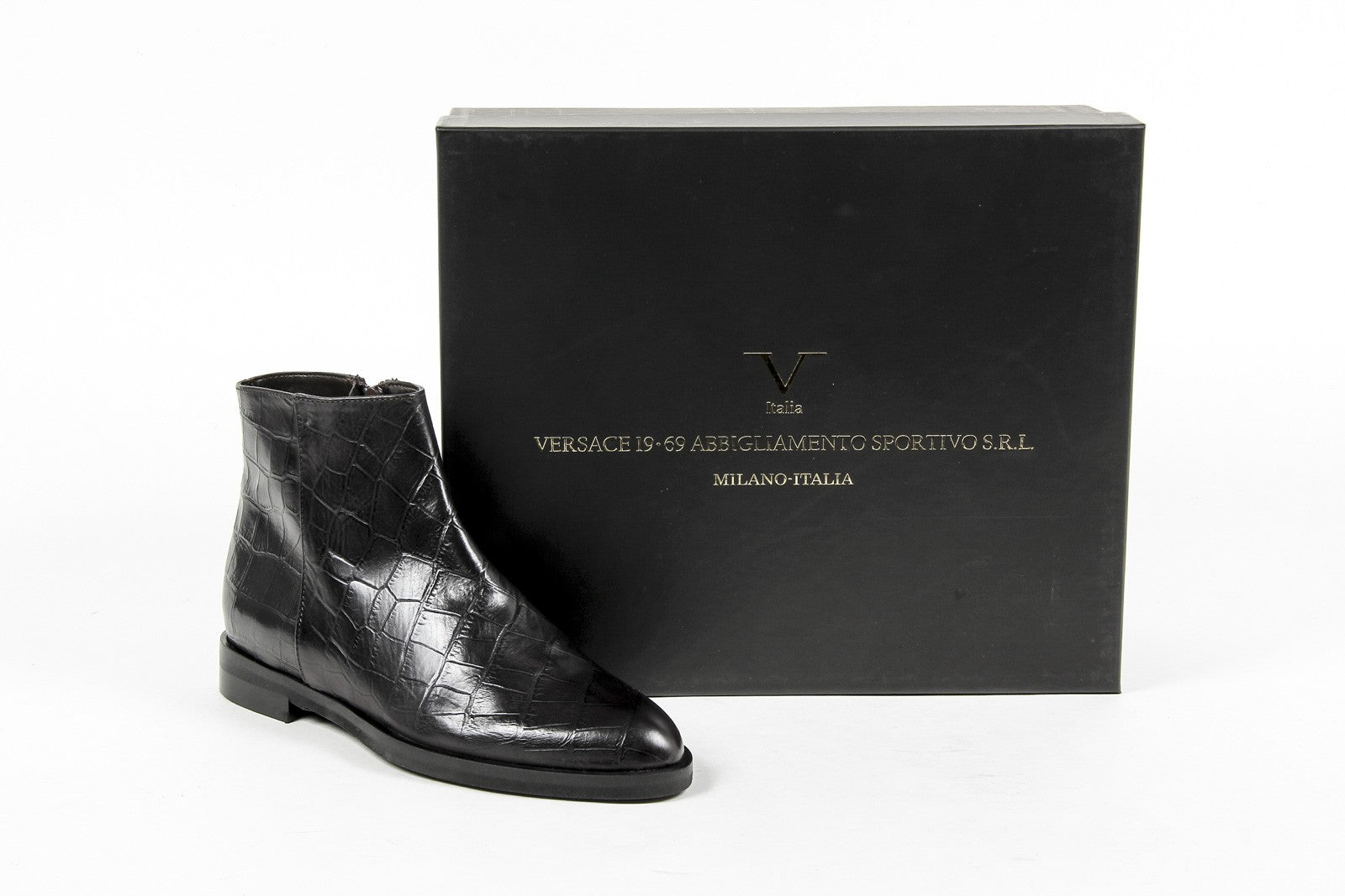 V 1969 Italia Womens Ankle Boot B1993 VIT. COCCO NERO