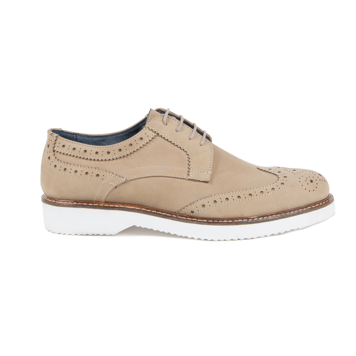 Scarpe Brogue Uomo V 1969 Italia Tortora HARRY 5141 NABUK VAR 1