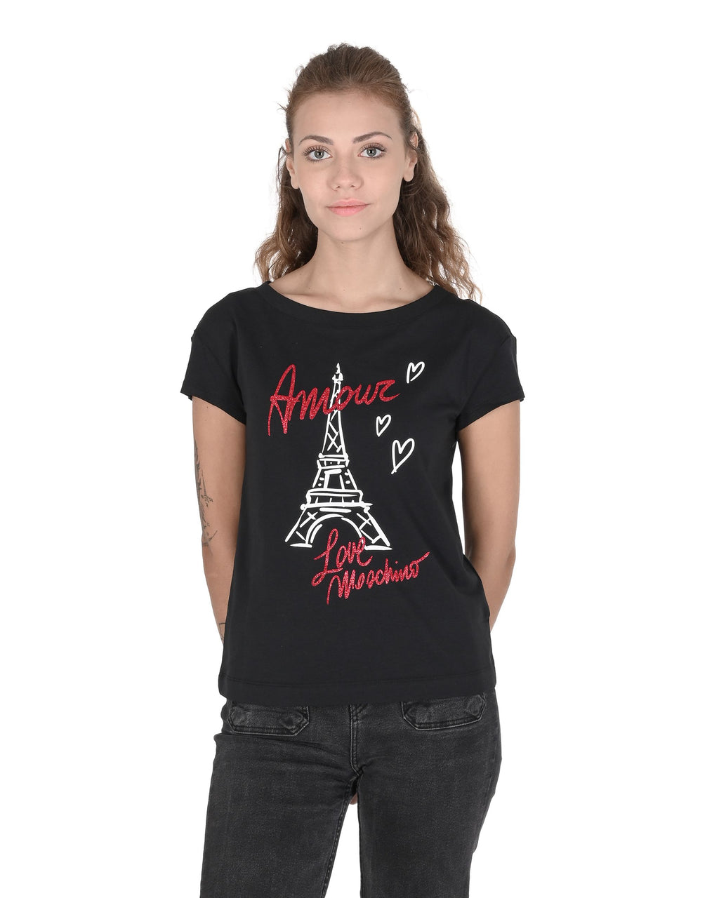 T-shirt da donna Love Moschino W 4 F30 2M E 2264 C74 NERO