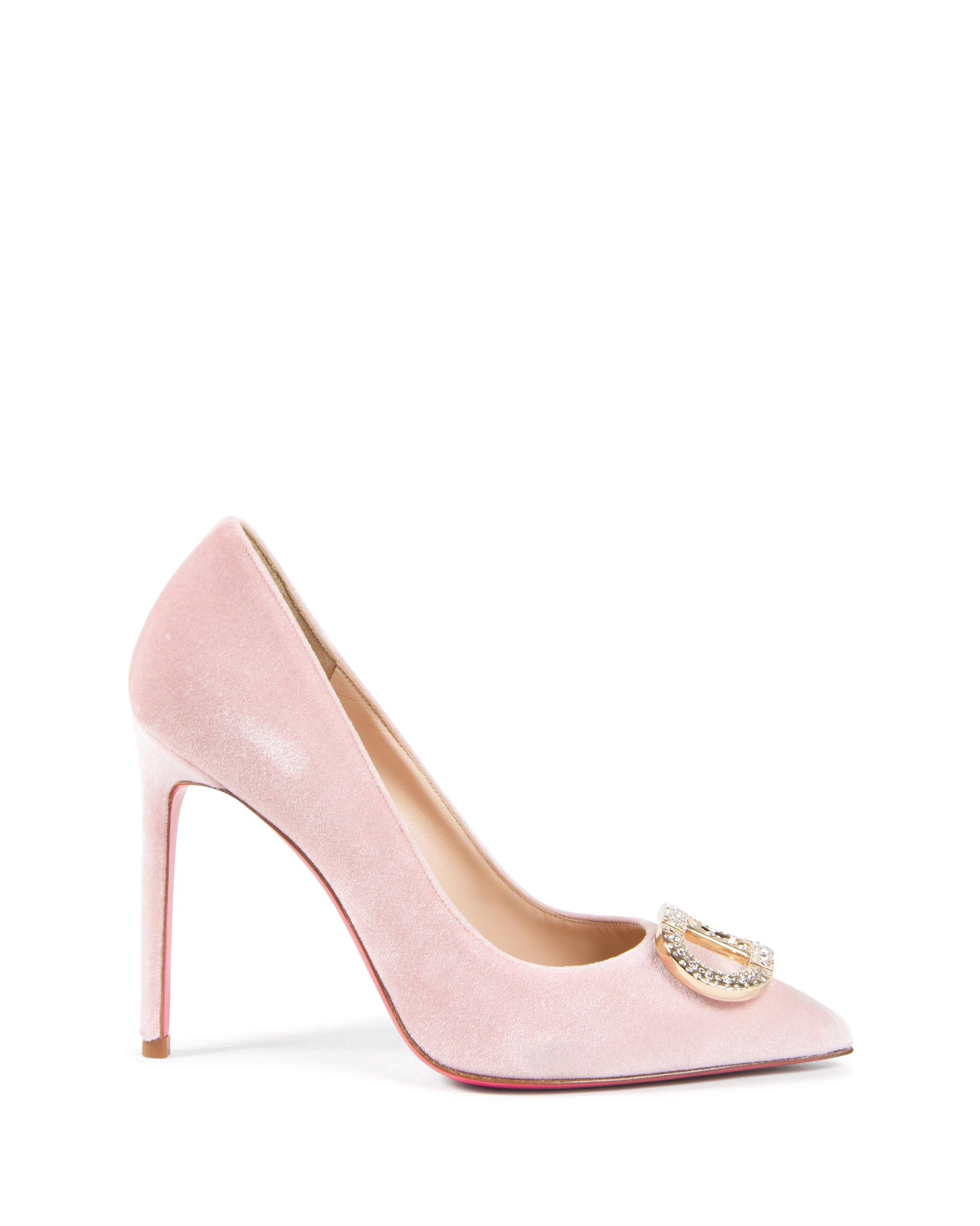 Cindarella Velvet Pump Rosa Chiaro