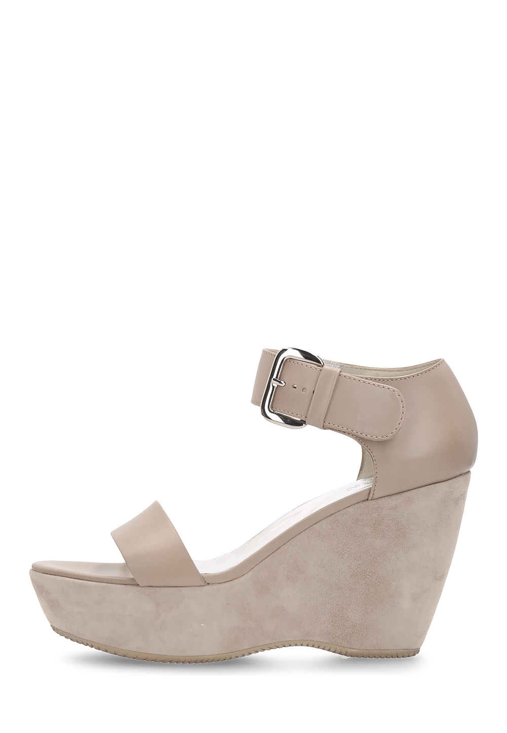 Sandalo con zeppa Hogan da donna grigio chiaro HXW2000H790D0WC416