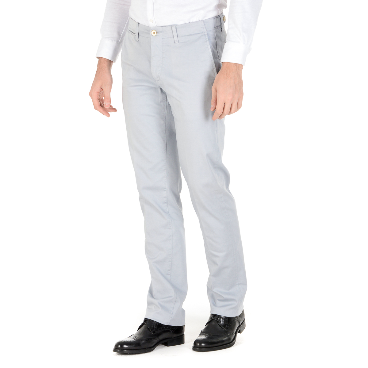Corneliani Pantaloni Uomo Grigio Chiaro