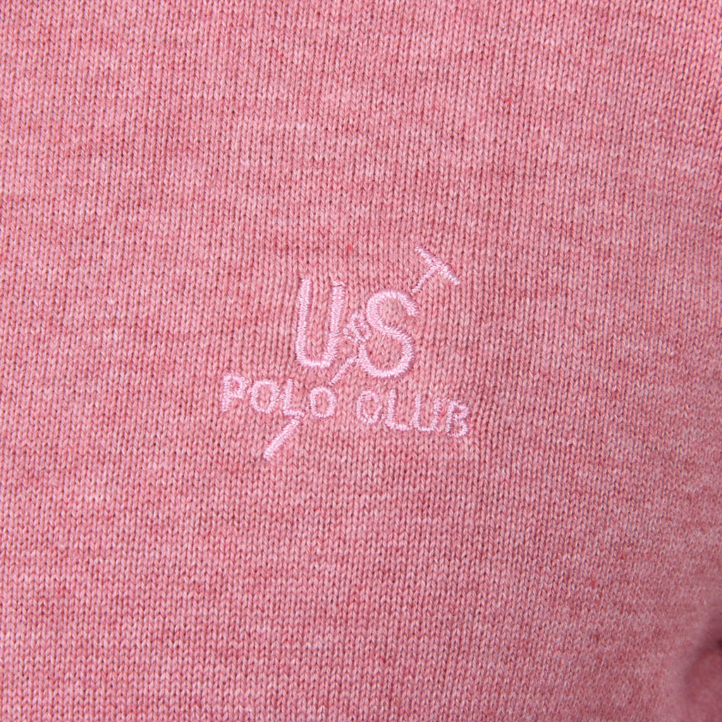 Maglione da uomo Ufford & Suffolk Polo Club a maniche lunghe con scollo rotondo PULLRUS100 ROSA