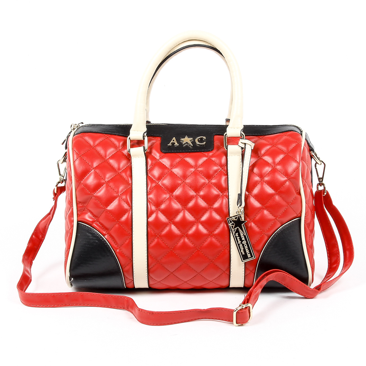 Borsa a mano da donna Andrew Charles, colore rosso ABBIE