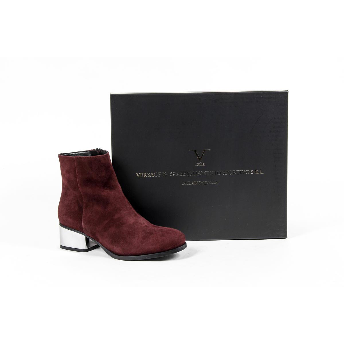 Stivaletto Donna V 1969 Italia B2503 CAMOSCIO BORGOGNA