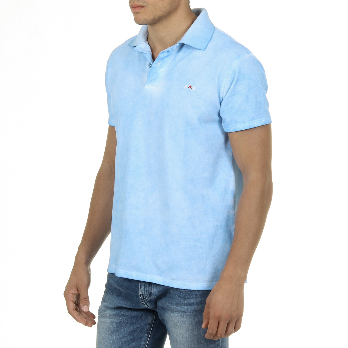 Andrew Charles Polo da uomo a maniche corte azzurro SIMBA