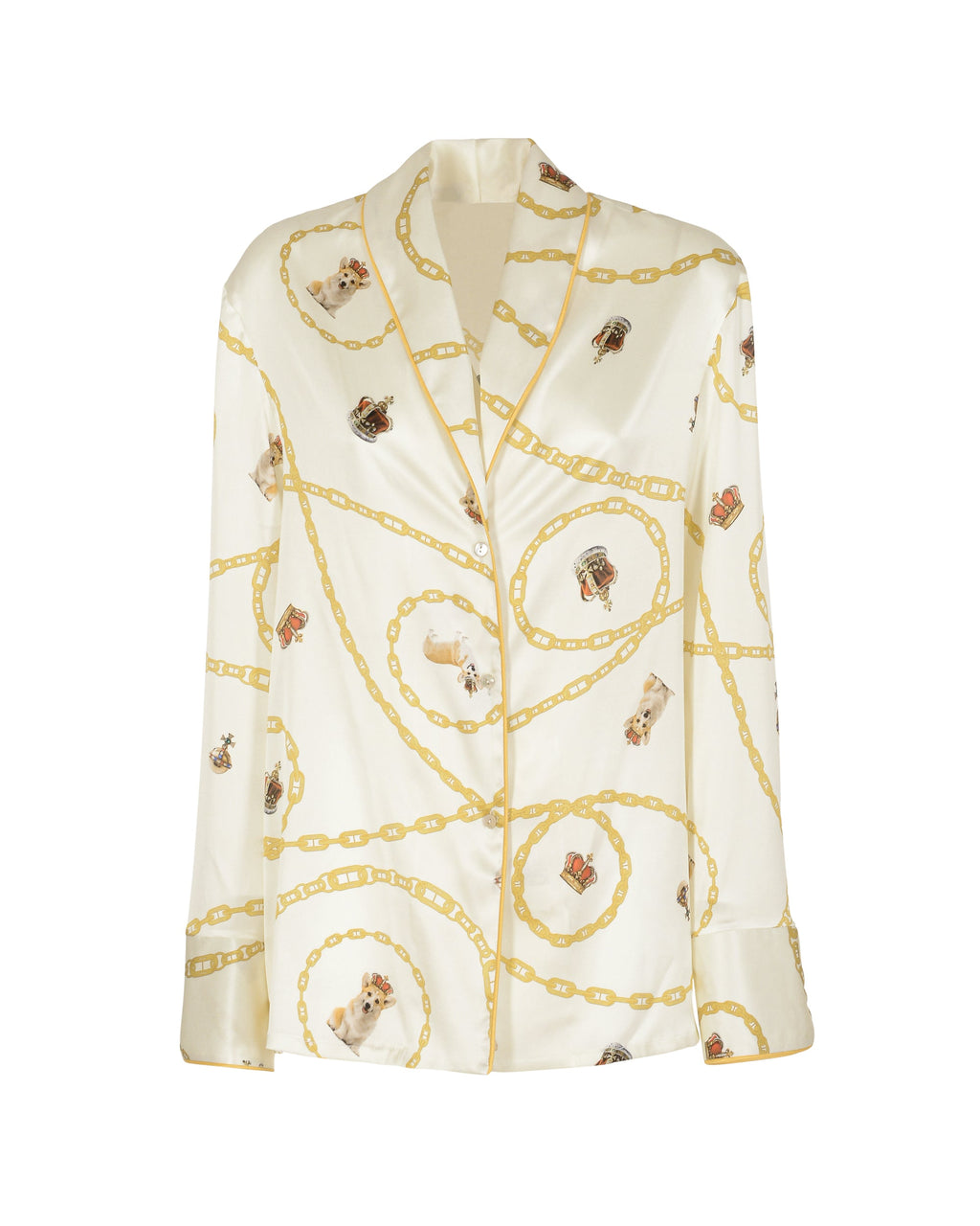 Pigiama in seta Queen's Jubilee - Crema
