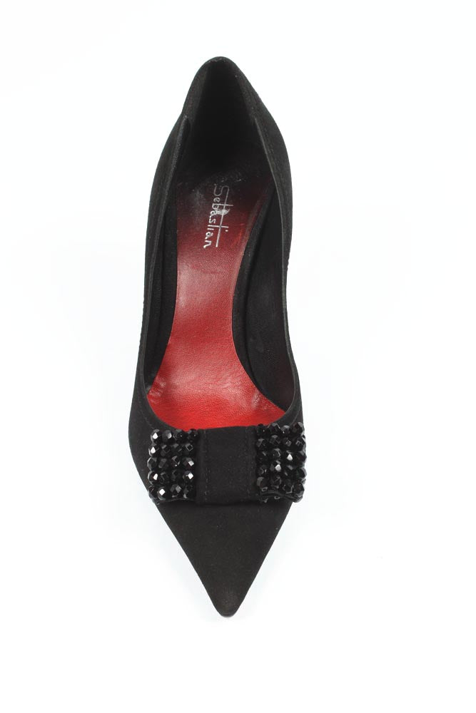 Décolleté da donna Sebastian Milano S2963SL CAMOSCIO NERO+JAIS NERI