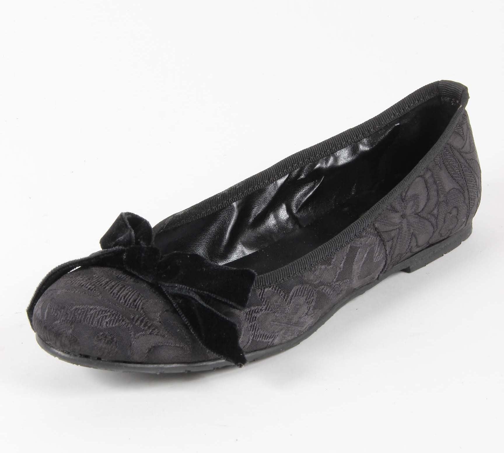 V 1969 Italia Ballerina da donna E08 TESSUTO NERO