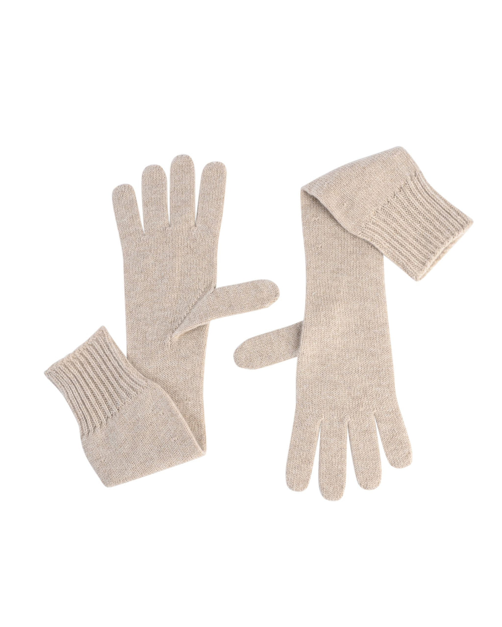 Guanti lunghi da donna in cashmere Crown of Edinburgh COE 002 BEIGE