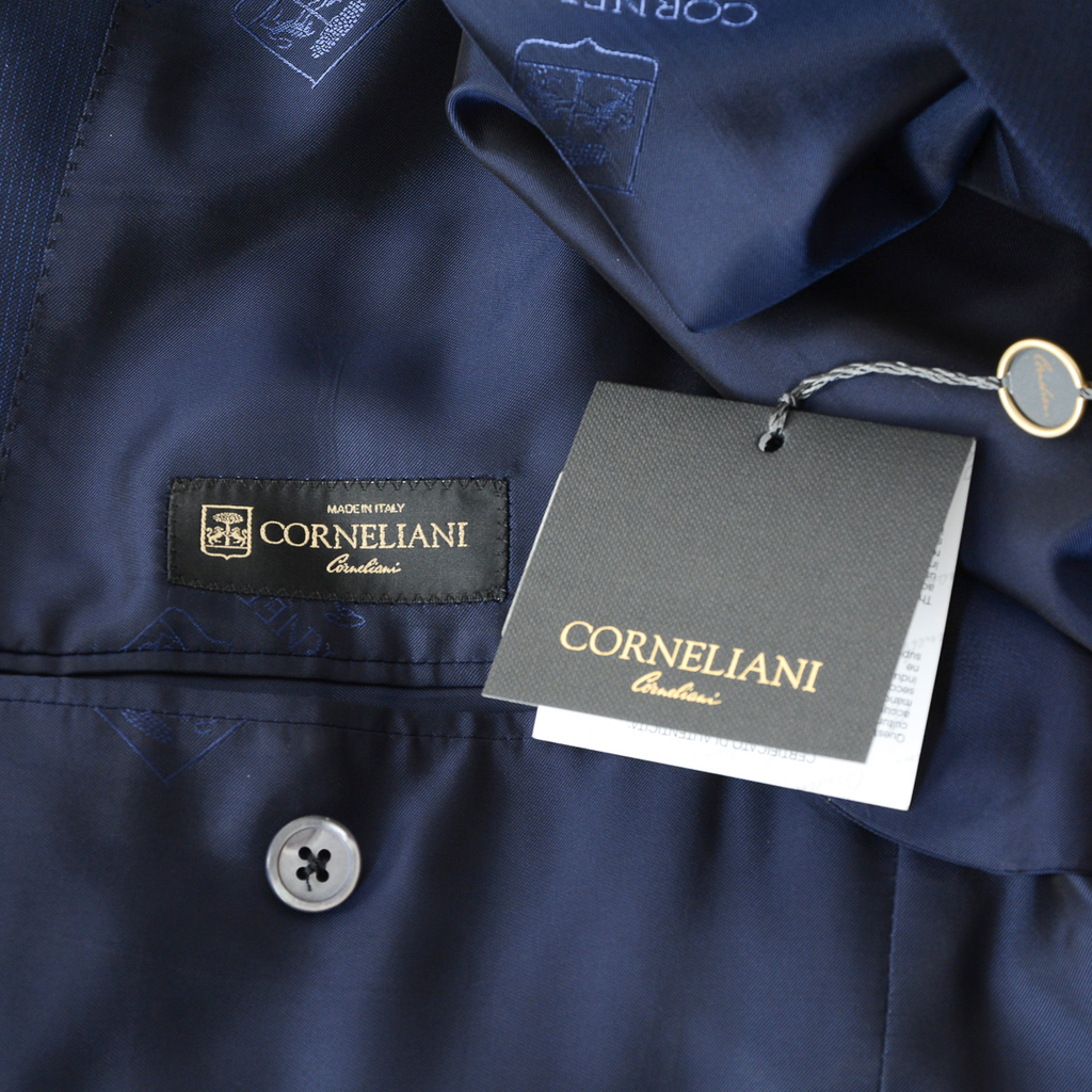 Abito da uomo Corneliani maniche lunghe blu scuro Super 130's